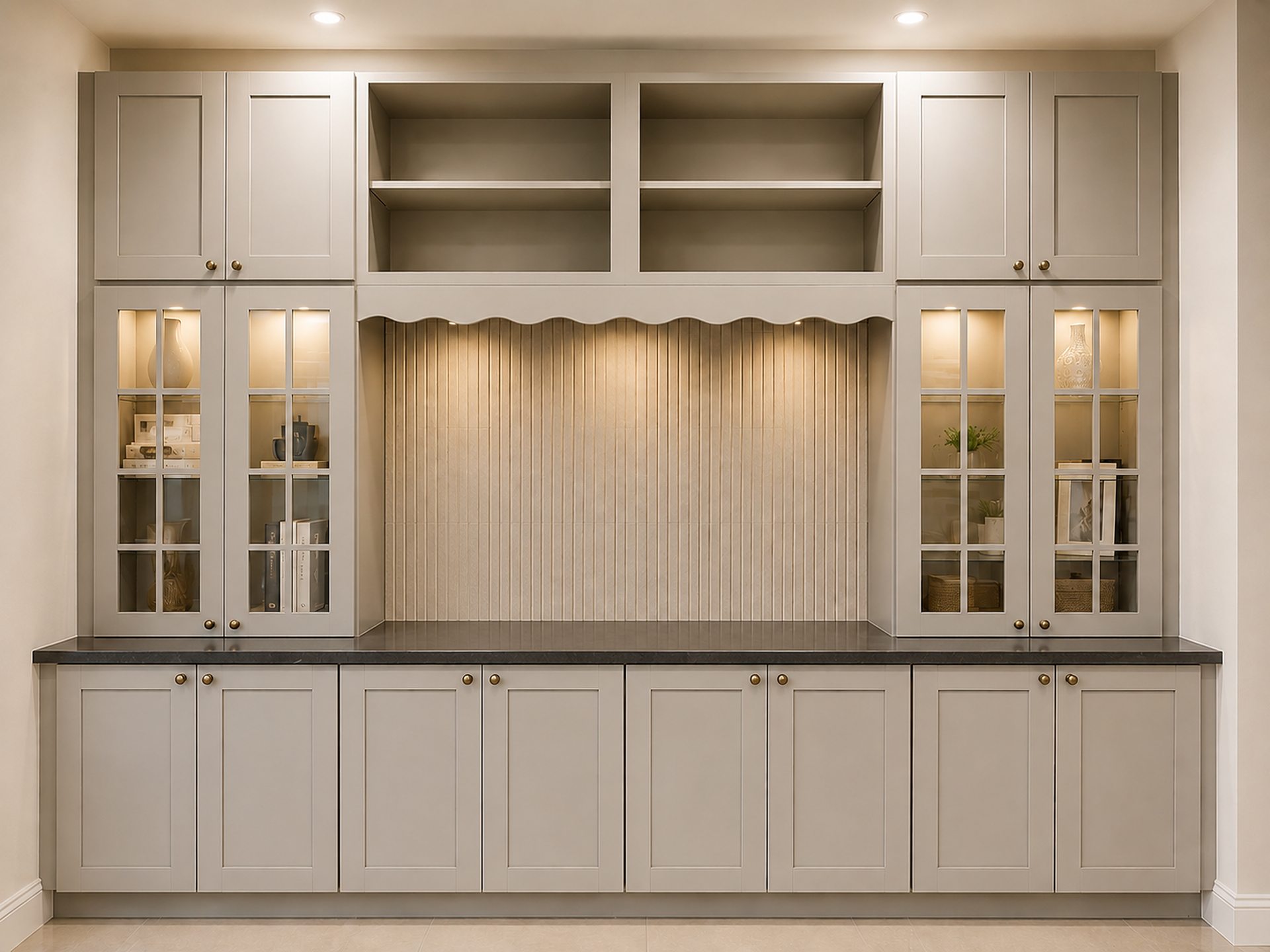 Built-in cabinet storage