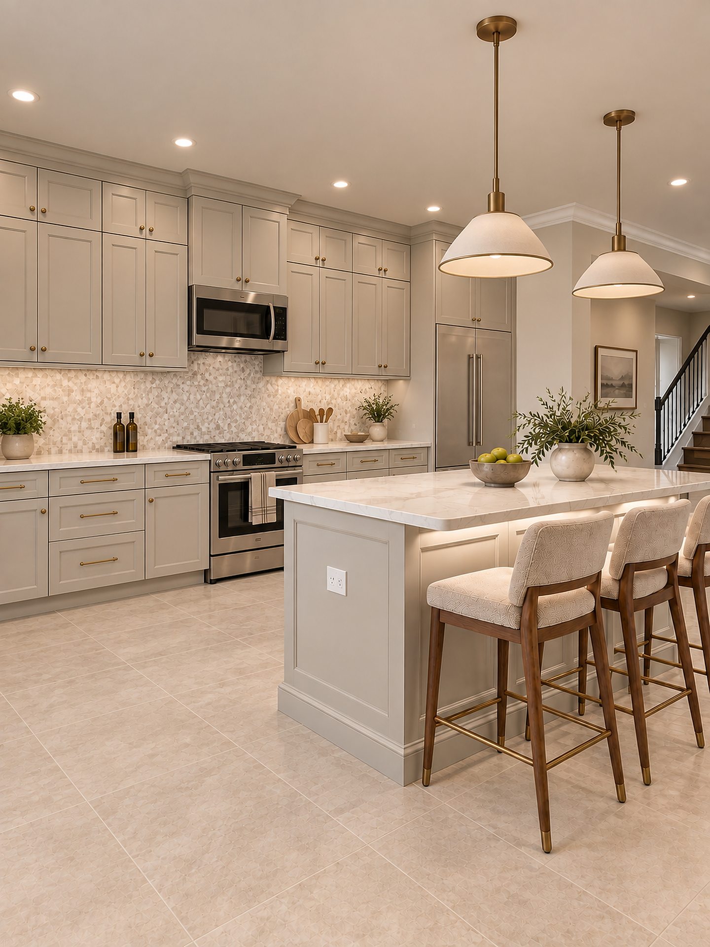 Kitchen with quartz countertops