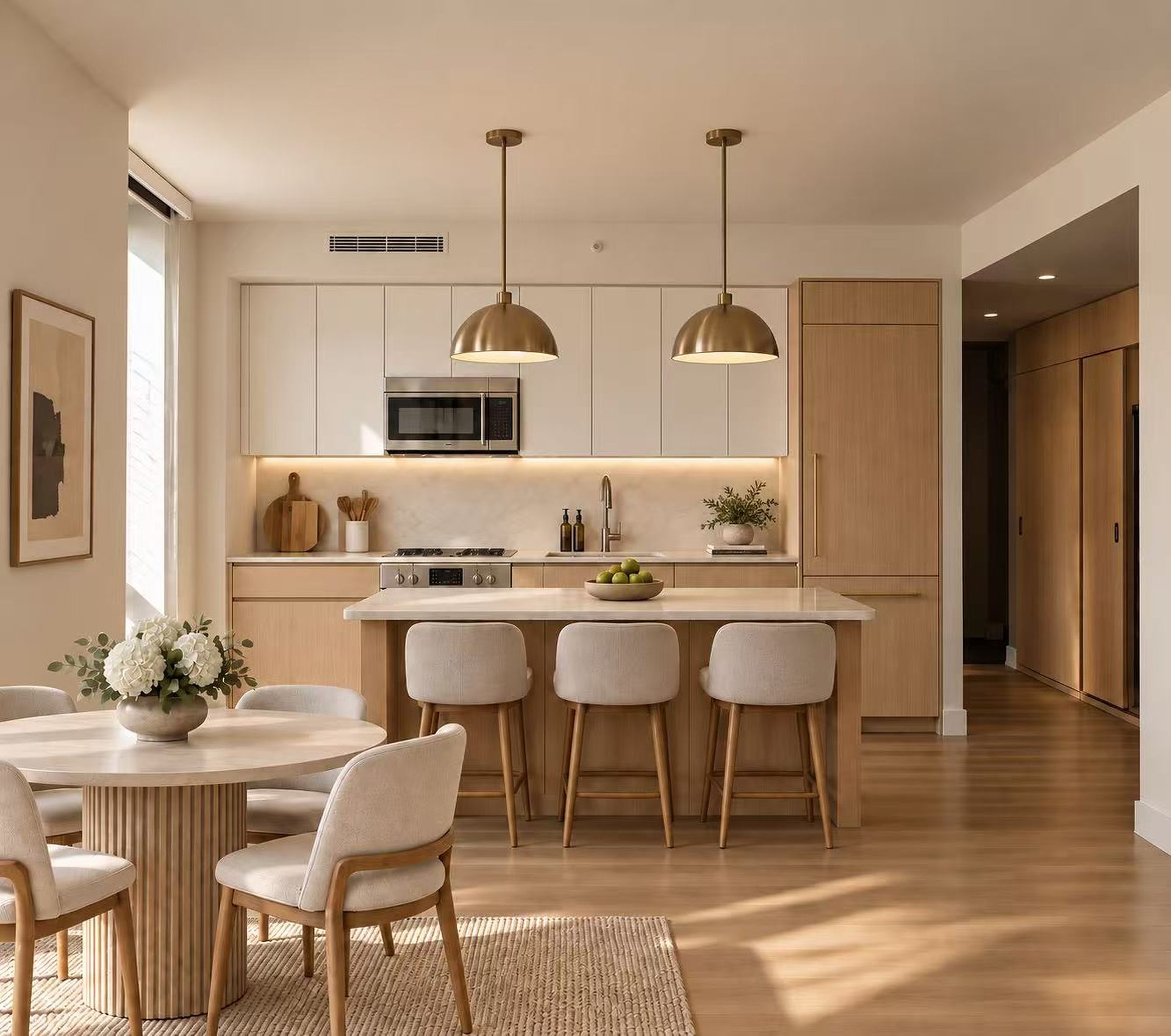 White oak kitchen cabinets